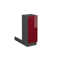 KÜCHENINSEL Fame-Line Bordeaux Hochglanz 30 cm ohne AP - Bordeaux/Anthrazit, Holzwerkstoff (30/82/70cm) - Vicco