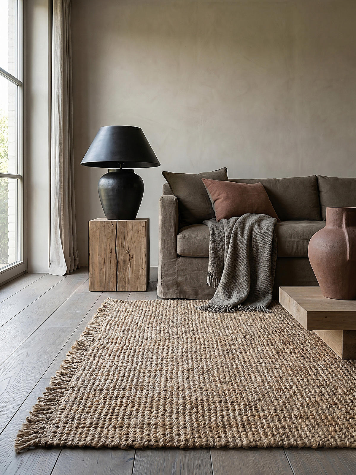 TEPPICH Jute Wende-Design, strapazierfähig ERME, Braun 60x150 cm - Braun, Naturmaterialien (150/60cm) - KADIMA DESIGN
