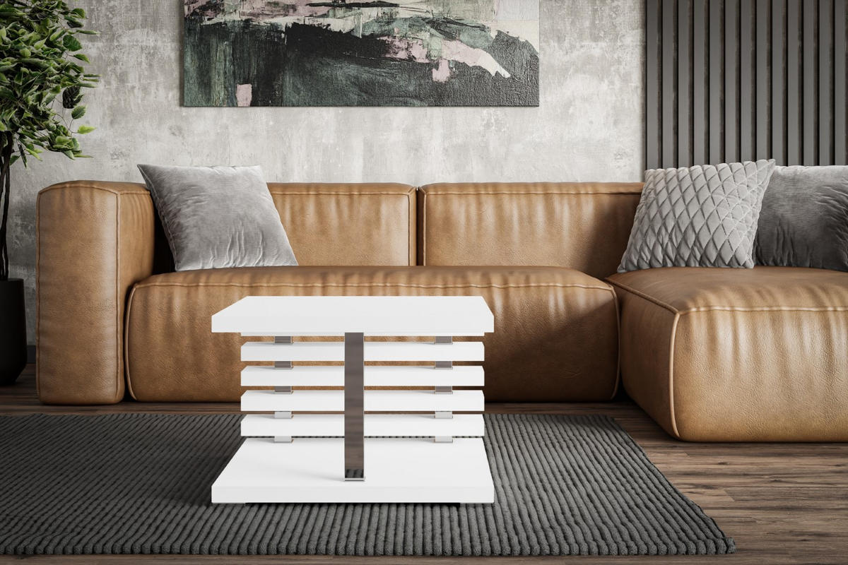 KAFFEETISCH 60x60x44 cm - Weiß - YOTO +2 - Weiß, Holzwerkstoff (60/60/44cm) - ALTDECOR