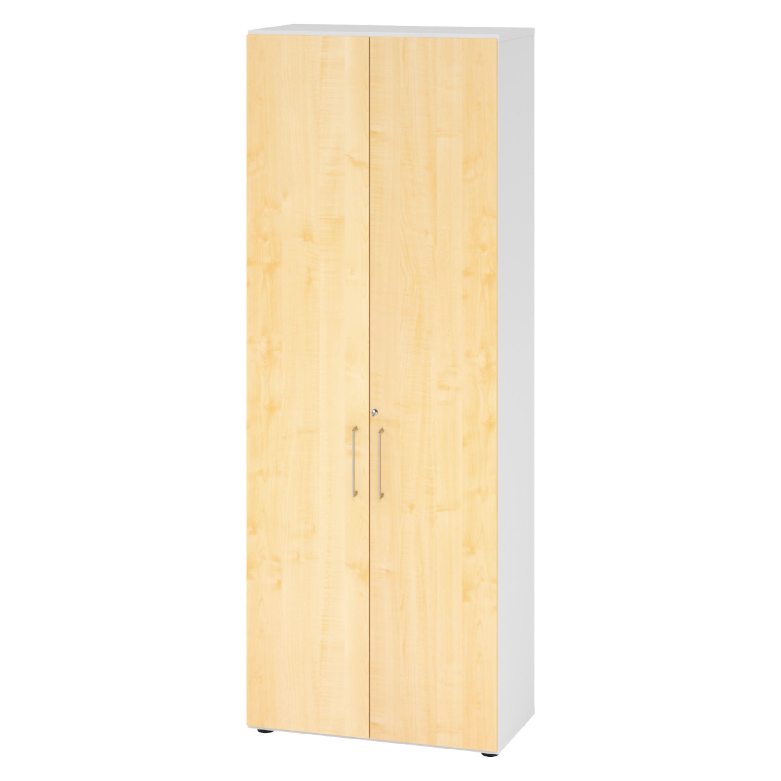 AKTENSCHRANK - 6 Ordnerhöhen 42/80/215,6 cm in Weiß/Ahornfarben - Ahornfarben/Weiß, Holzwerkstoff (80/215.6/42cm) - bümö