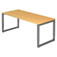 SCHREIBTISCH Serie-R 80/180/74 cm in Buchefarben/Graphitfarben - Buchefarben/Graphitfarben, Holzwerkstoff (80/180/74cm) - bümö