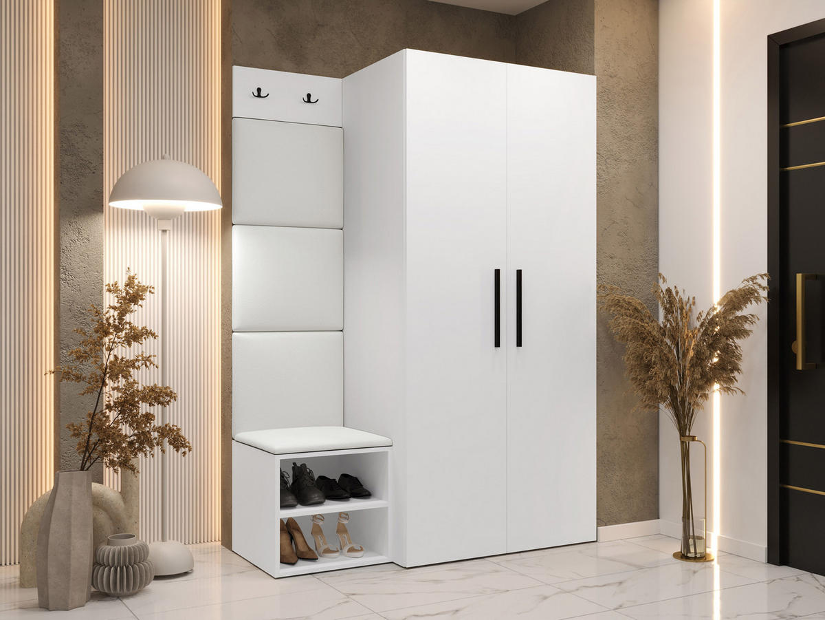 GARDEROBEN-SET Medi IV - Schwarz/Weiß, Holzwerkstoff/Kunststoff (80/191/50cm) - MIRJAN24