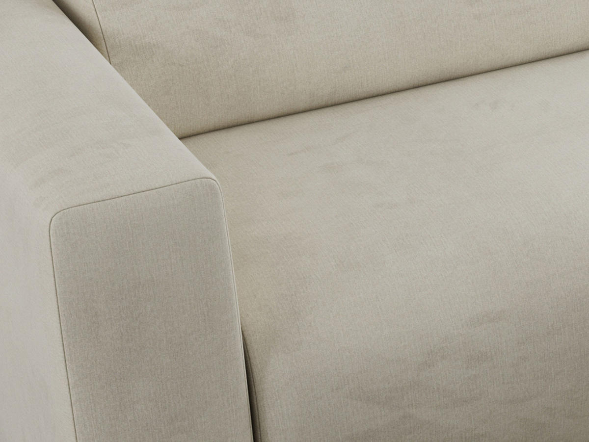 ECKSOFA PASADENA Beige Velvet - Links Seite - Beige/Schwarz, Kunststoff/Textil (288/180cm) - MKS