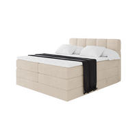 BOXBETT mit Matratze H3/H4 - FAMA KING - 140x200 cm Beige Poso - Ecru, Holzwerkstoff (140/200cm) - ALTDECOR