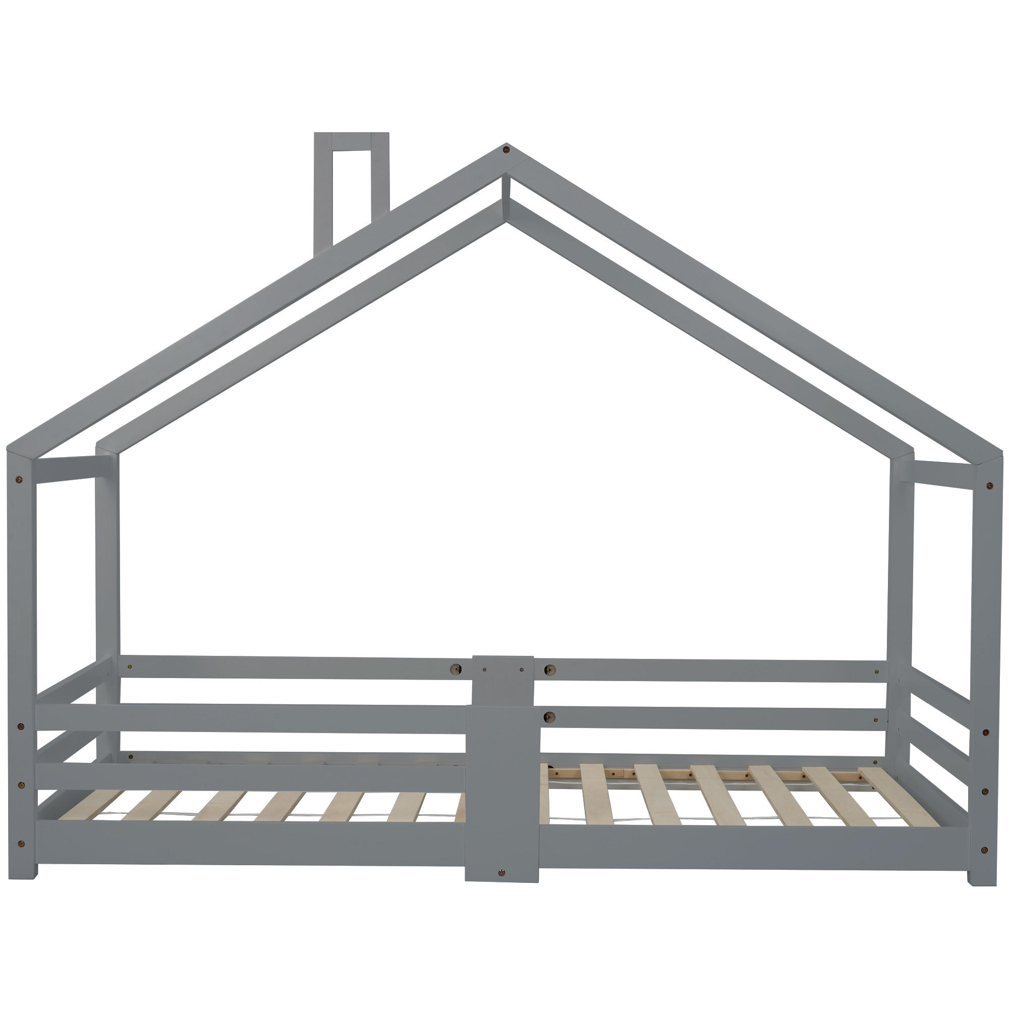 HAUSBETT grau - Grau, Holz (209/143/96cm) - Urban Meuble