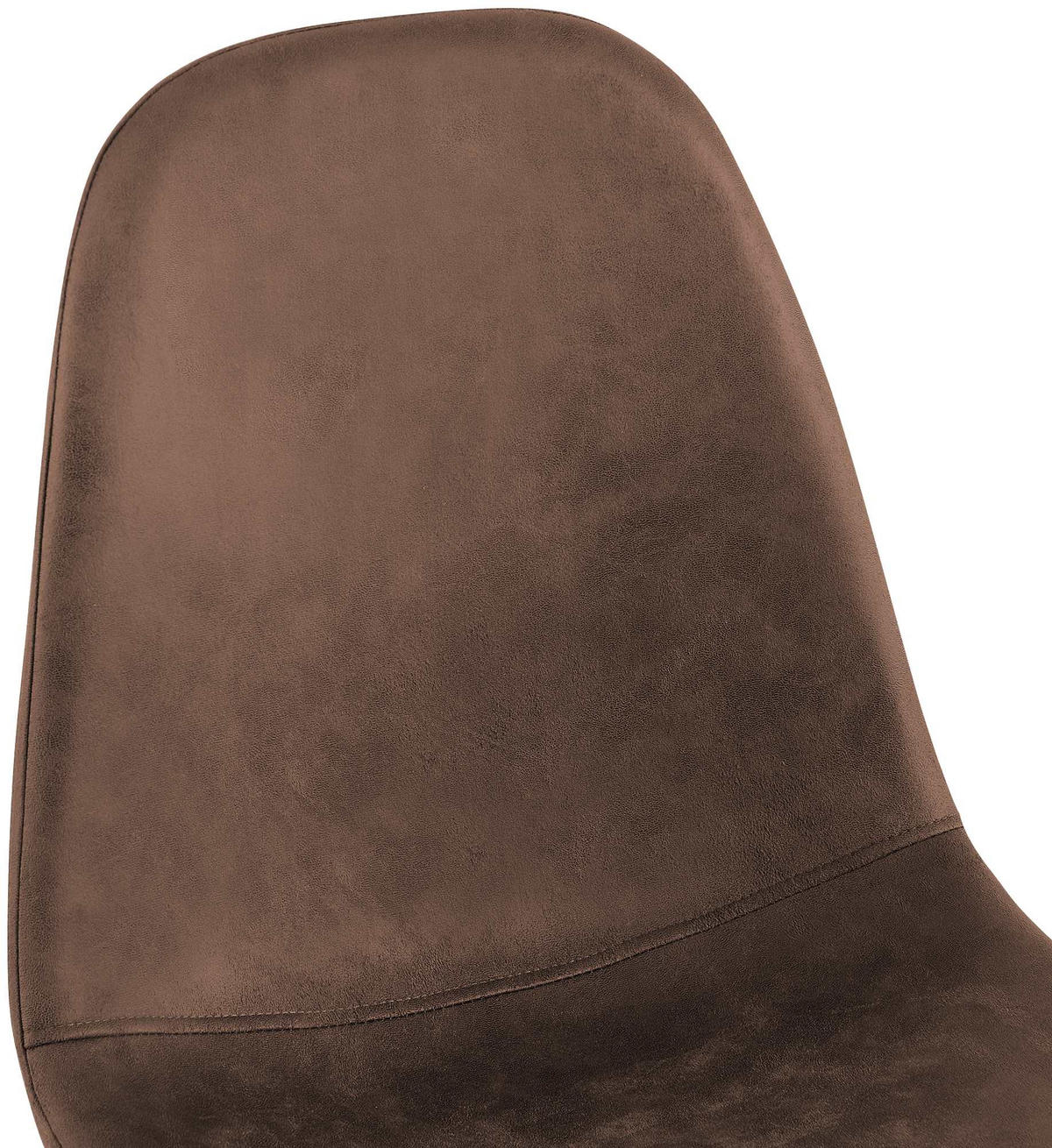 STUHL 4er Set Lederlook Braun - Schwarz/Braun, Textil/Metall (44/88/51cm) - CLP