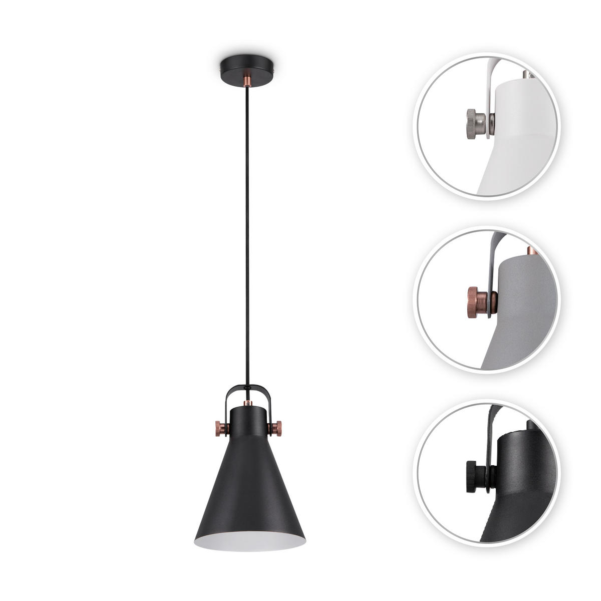 PENDELLEUCHTE Otto - Weiß, Metall (17/17/25cm) - Paco Home