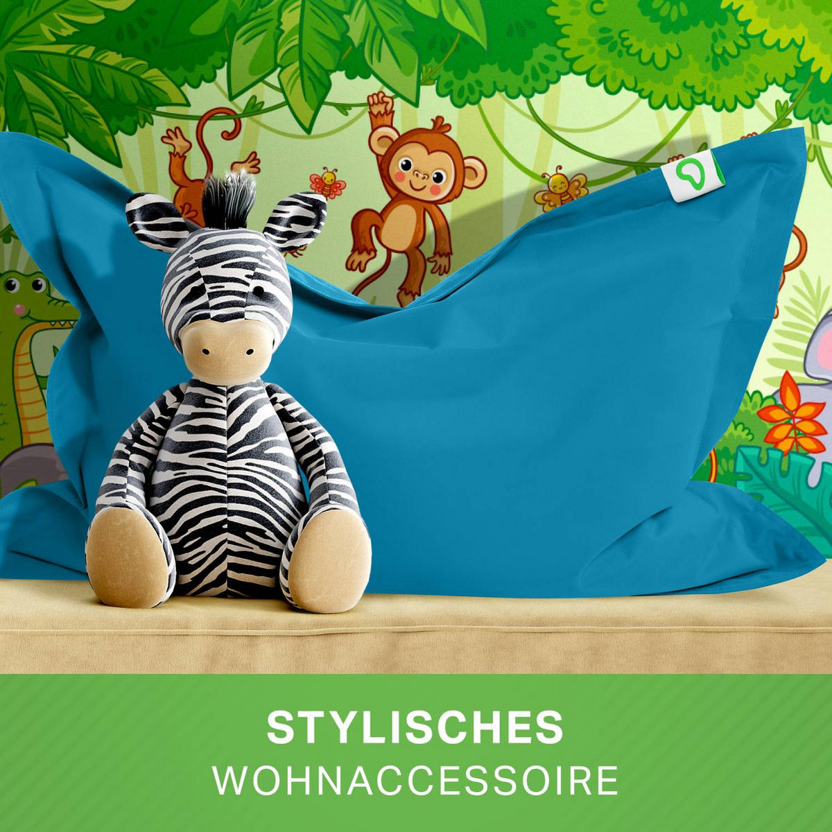 KINDER-SITZSACK 70x100cm - 70 Liter - Blau, Textil (70/10/100cm) - Green Bean