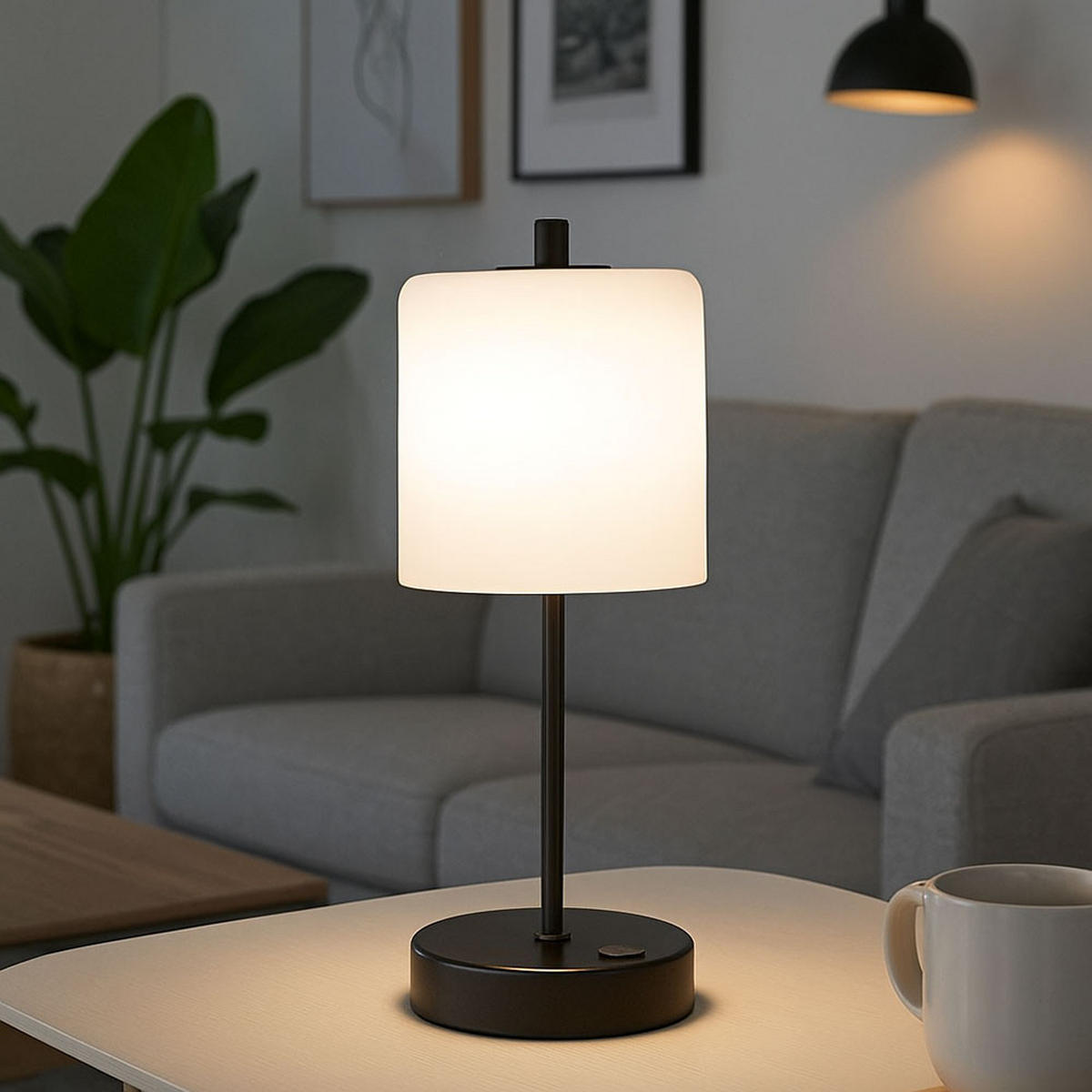 LED TISCHLEUCHTE Riva Weiß Metall - Schwarz, Metall (13/13/34.5cm)