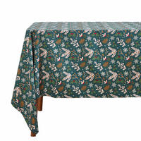 WEIHNACHTSTISCHDECKE Weihnachtswald grün, 178 x 305 cm, 100% Baumwolle - Grün, Textil (178/305cm) - Homescapes