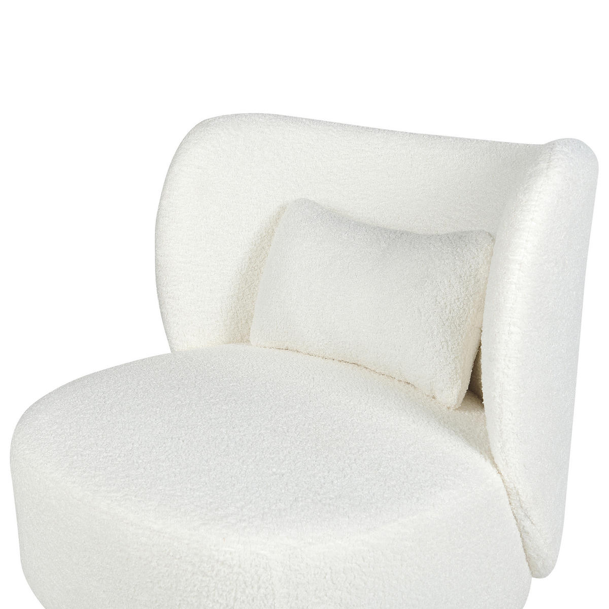 SESSEL BOUCLE Weiß Otsby - Weiß, Holz/Textil (60/76/55cm) - Beliani