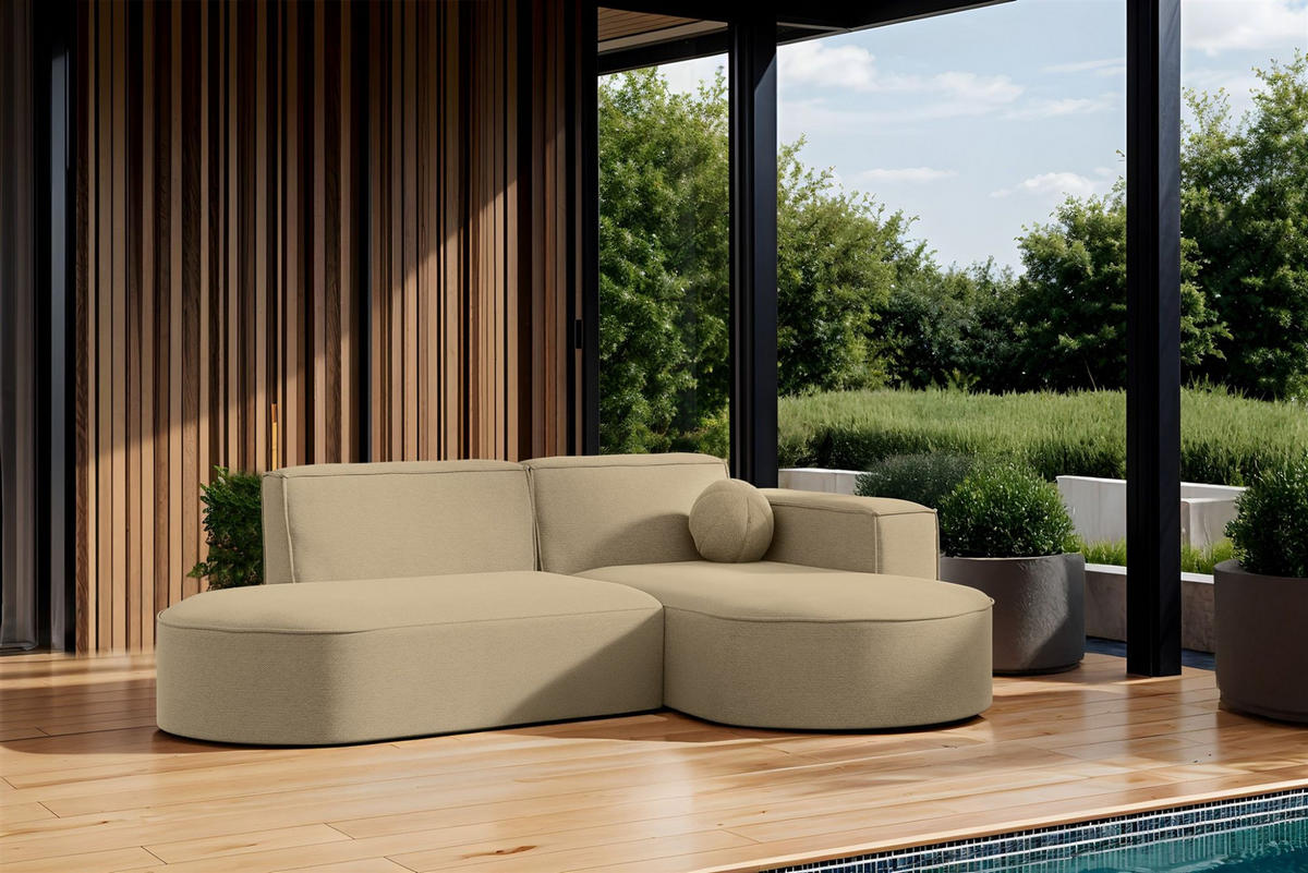 ECKSOFA Sunday Xs - Beige, Holzwerkstoff (236/78/165cm) - Fun Möbel