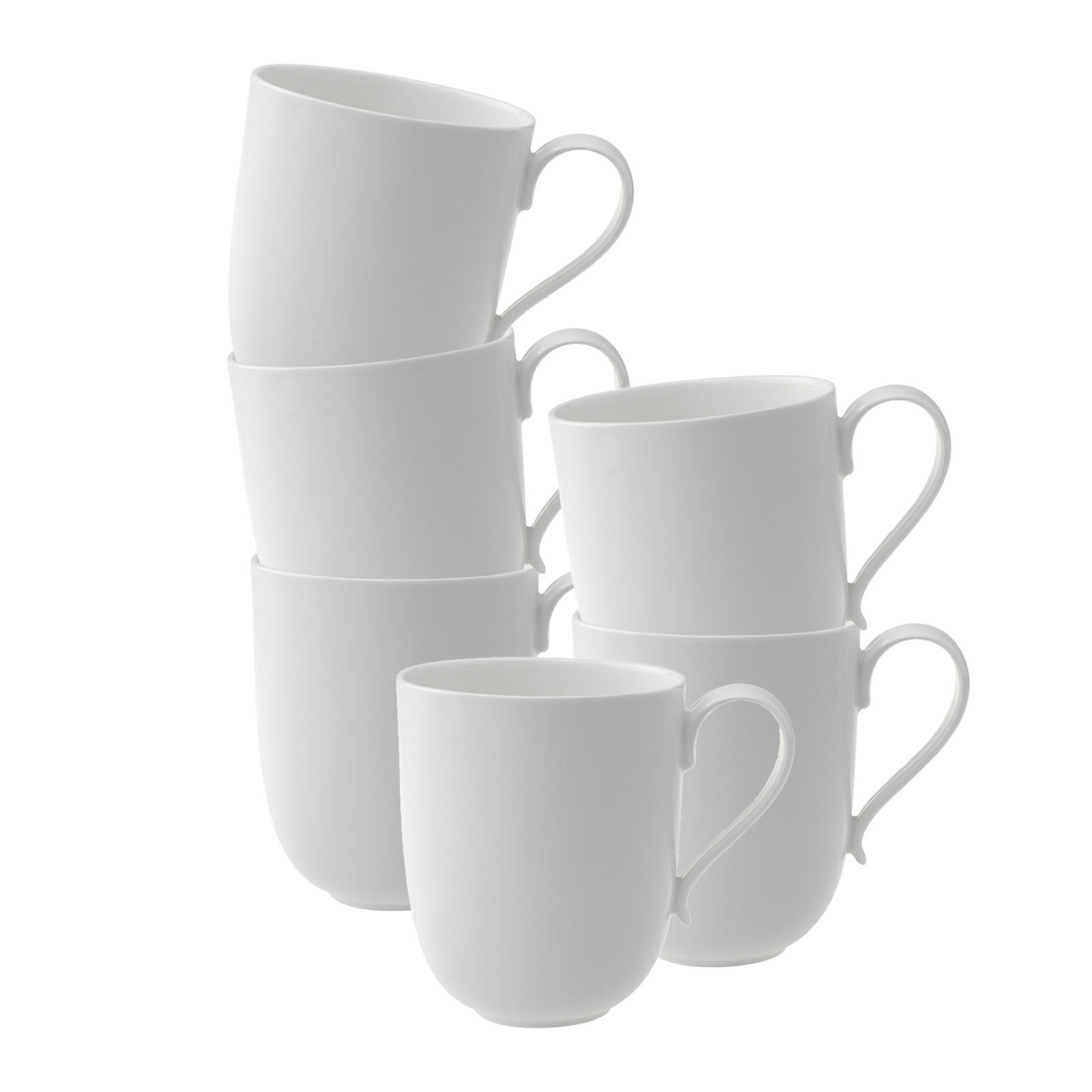 LATTE MACCHIATO BECHER New Cottage Basic weiß 370 ml 6er Set - Weiß, Keramik (0.37L) - Villeroy & Boch