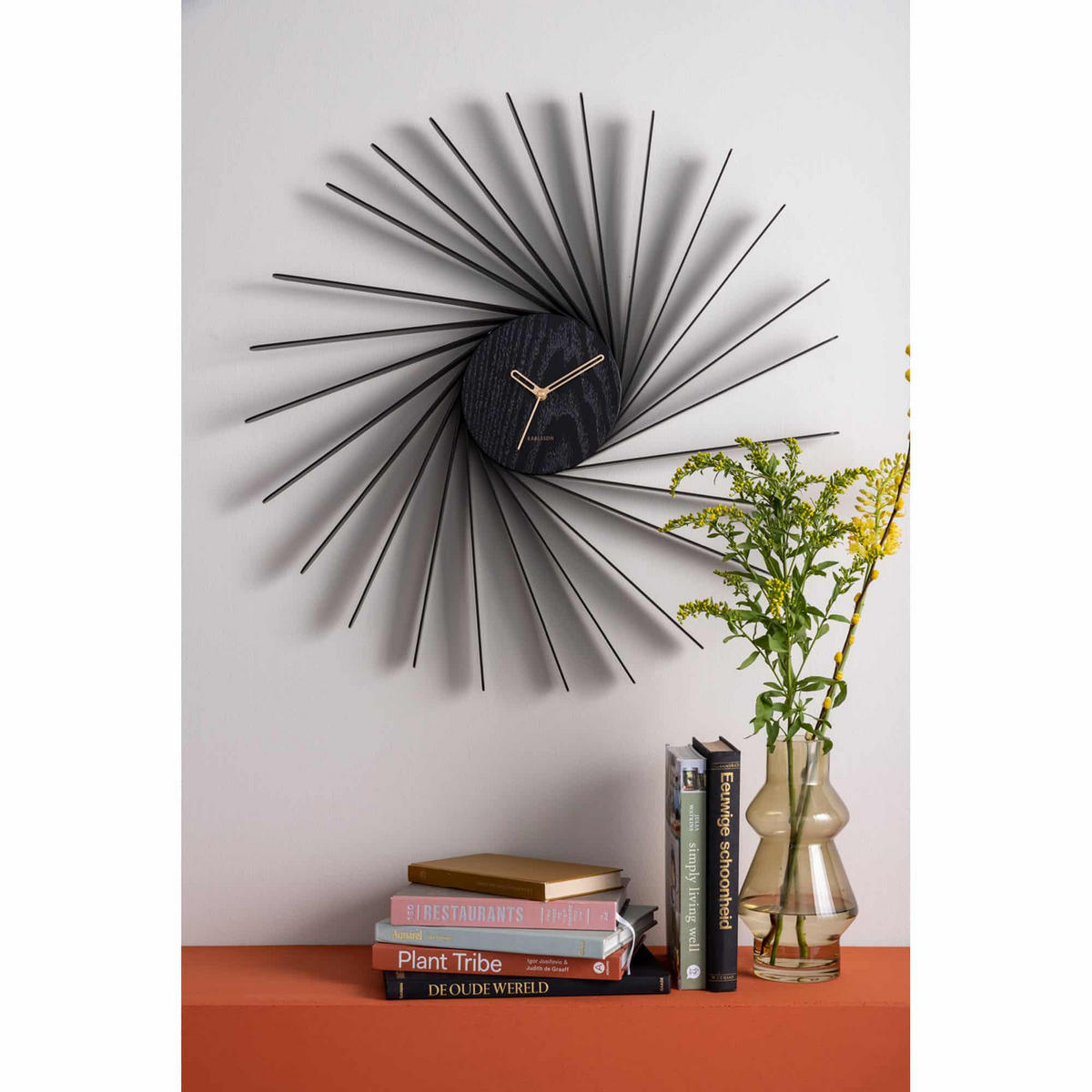 WANDUHR Helix Schwarz 68/6.5/68 cm - Schwarz, Holz (6.5/68/68cm) - Karlsson