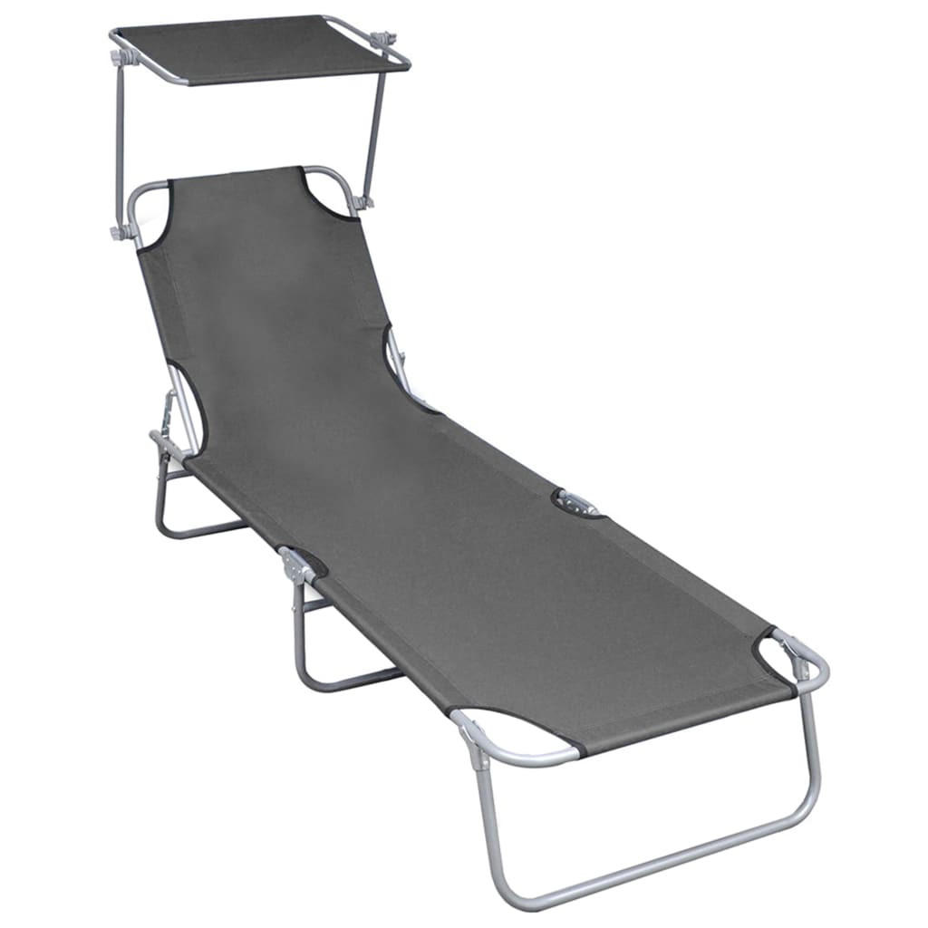 furnicato Klappliege Grau 57.5x27x188.5 cm