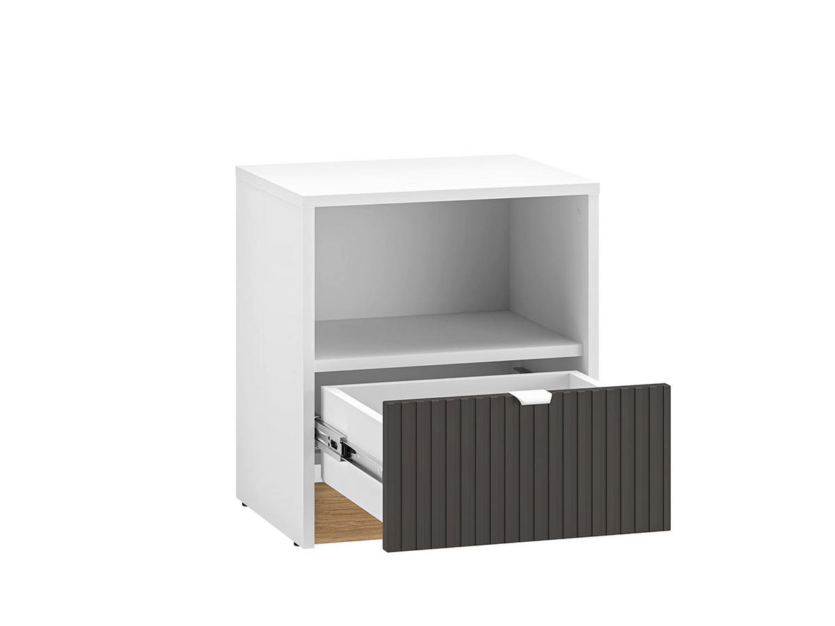 NACHTTISCH – 43 cm – Torino – Weiß - Weiß, Holzwerkstoff (43/48/34cm) - hi-markt