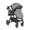 KINDERWAGEN 2 in 1 Tokyo grau umbaubar Wickeltasche Stoßdämpfer klappbar - Grau, Metall (78/58/109cm) - Moni