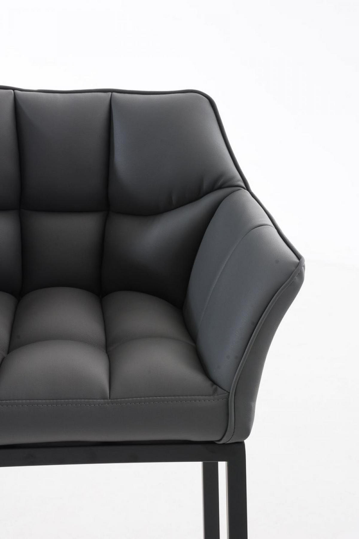 BARHOCKER Lederlook grau - Schwarz/Grau, Textil/Metall (64/110/48cm) - CLP