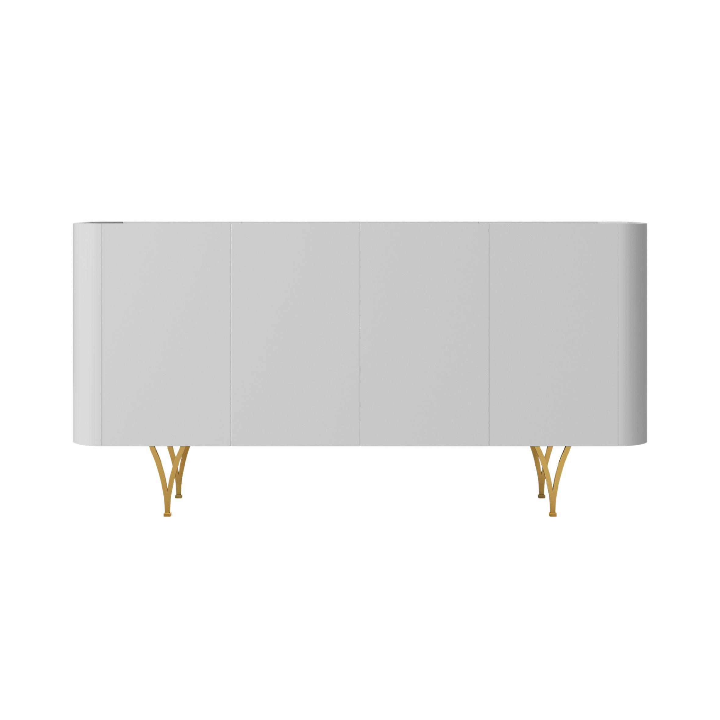 Dancan Sideboard Grau, Schwarz, Gold 160.3x82.6x40 cm
