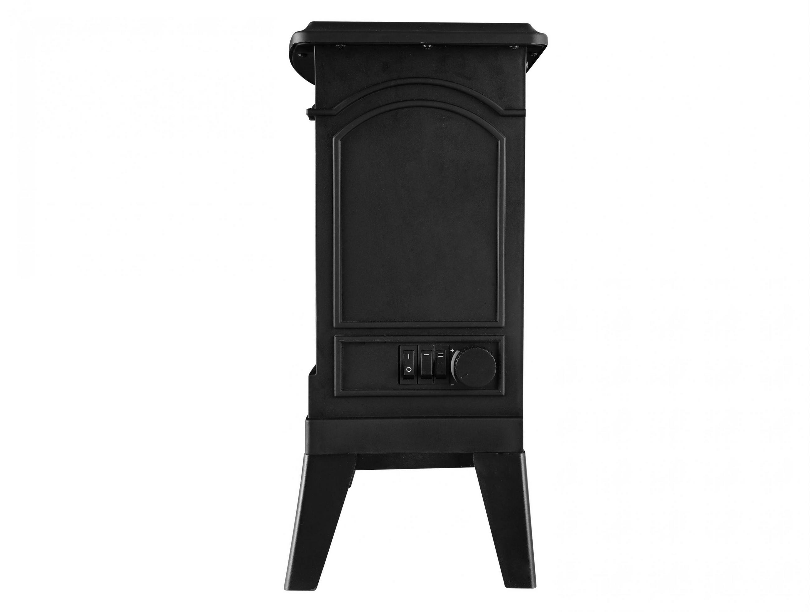 ELEKTROKAMIN Schwarz Bodenmodell mit integrierter Heizung 1500 W - Schwarz, Glas (35/46/22cm) - Purline