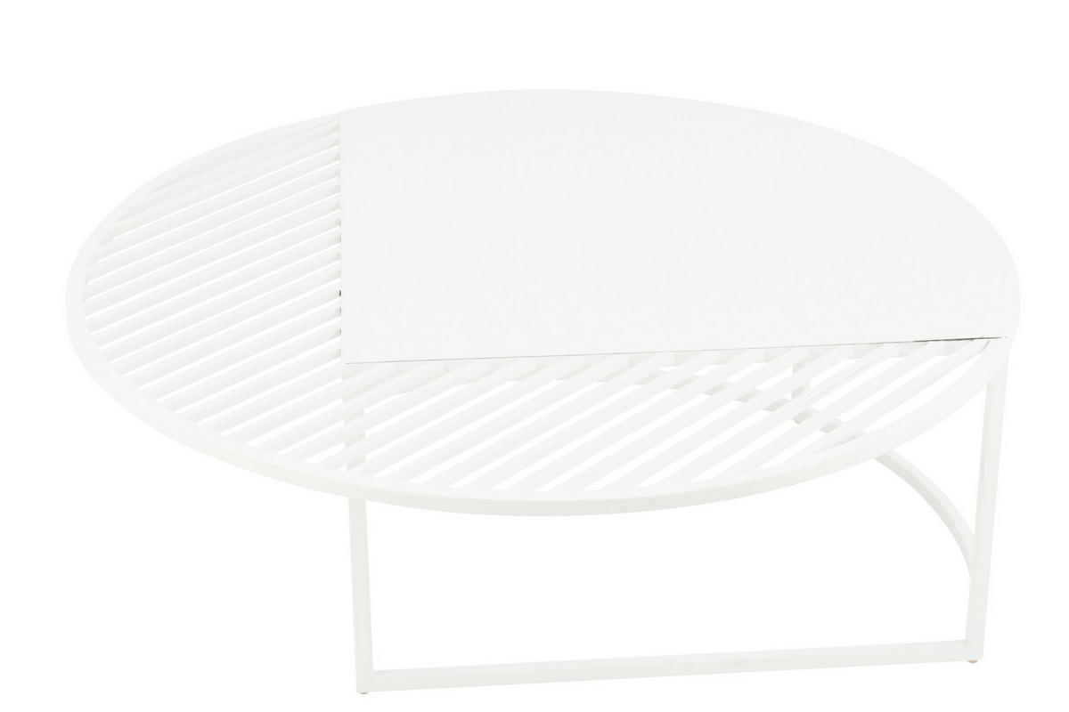 BEISTELLTISCH OUTDOOR RUND Weiß - Weiß, Metall (90/90/35cm) - J-Line