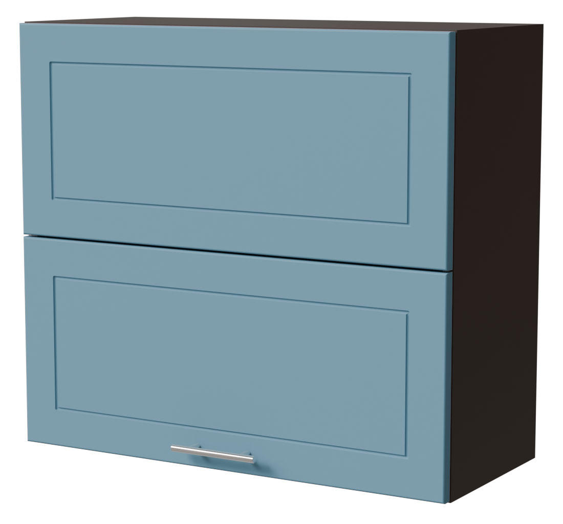 KLAPPHÄNGESCHRANK Bari W8B/80-AV Lava / RAL 5024 pastellblau 80 / 32,5 / 72cm - Blau/Dunkelgrau, Holz/Holzwerkstoff (80/72/32.5cm) - Feldmann-Wohnen