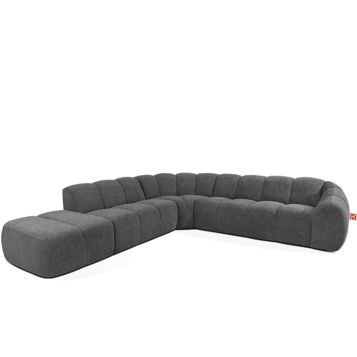 ECKSOFA LINKS FLAVA, Aschgrau - Grau, Holz/Holzwerkstoff (310/314cm) - KONSIMO®