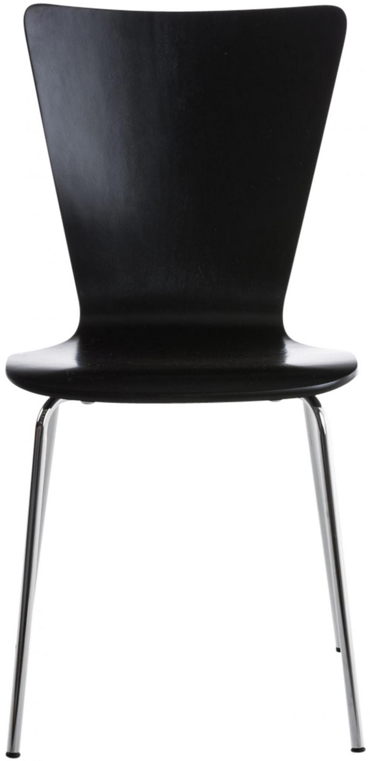 BESUCHERSTUHL Holz Schwarz - Schwarz, Holz/Metall (43/84/50cm) - CLP