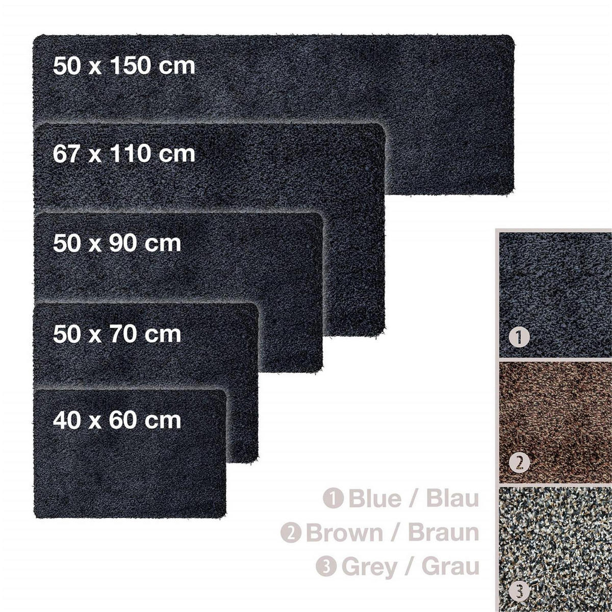 FUSSMATTE FÜR INNEN & AUßEN MAGIC DOORMAT - Grau, Textil (50/90cm) - WohnDirect