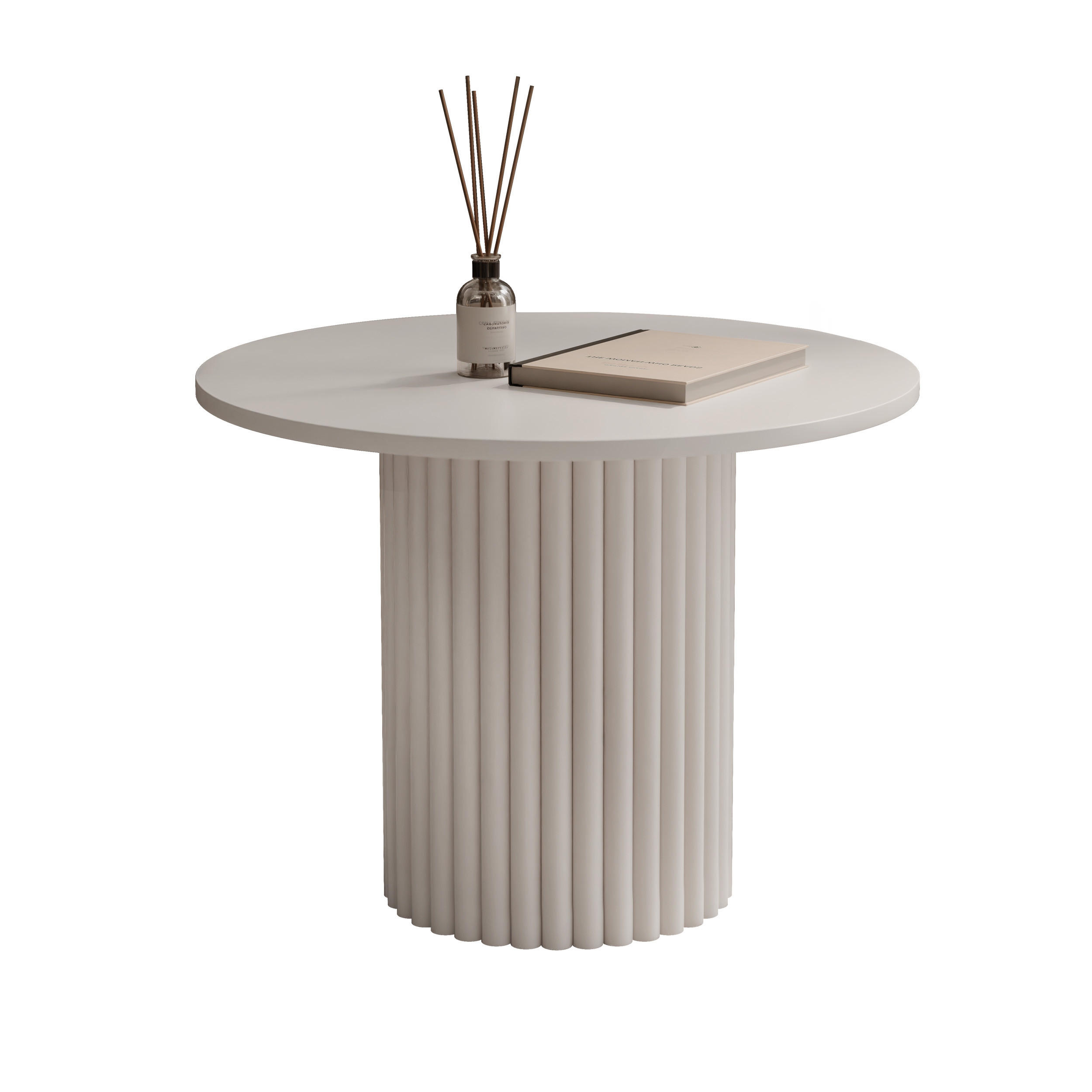 COUCHTISCH BARNEY mit geriffeltem Sockel, kaschmir - Kaschmir, Holzwerkstoff (60/60/38cm) - Idohome