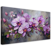LEINWANDBILD Orchidee Lila Blumenarrangement 100x50cm - Lila, Textil (100/50cm) - Feeby