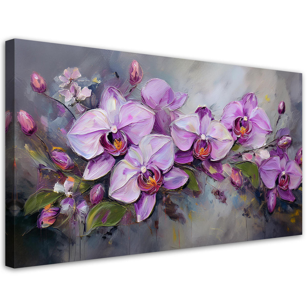 LEINWANDBILD Orchidee Lila Blumenarrangement 100x50cm - Lila, Textil (100/50cm) - Feeby