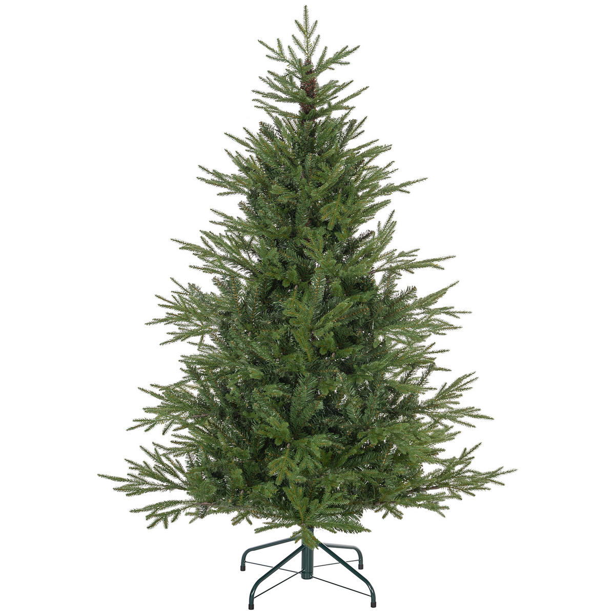 KÜNSTLICHER Weihnachtsbaum, 150 cm Christbaum mit 1724 Spitzen, Metallständer - Grün, Kunststoff (150cm) - HOMCOM