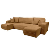 WOHNLANDSCHAFT - Beige/Schwarz, Kunststoff/Textil (312/82/145cm) - home24