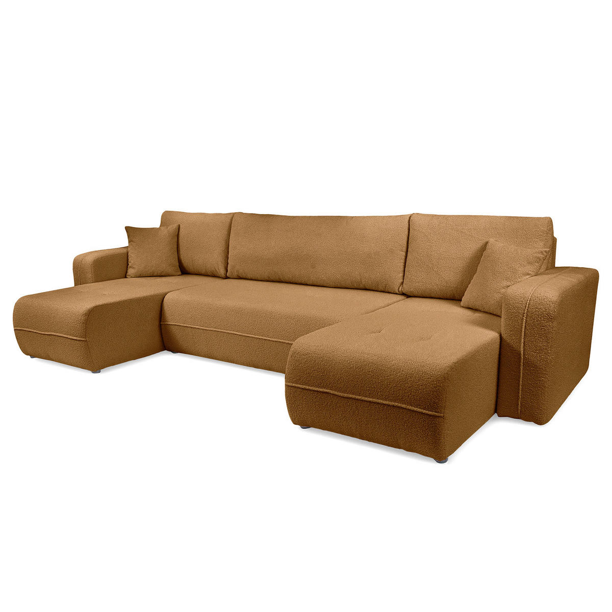 WOHNLANDSCHAFT - Beige/Schwarz, Kunststoff/Textil (312/82/145cm) - home24