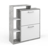 SCHUHKIPPER Orlando Beton 24.5 x 90 cm - Schieferfarben/Weiß, Holzwerkstoff (24.5/90/80cm) - Vicco
