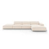 ECKSOFA rechts Jodie aus Samt leichtes beige 5 Sitzplätze - Beige, Textil (166/341cm) - Micadoni