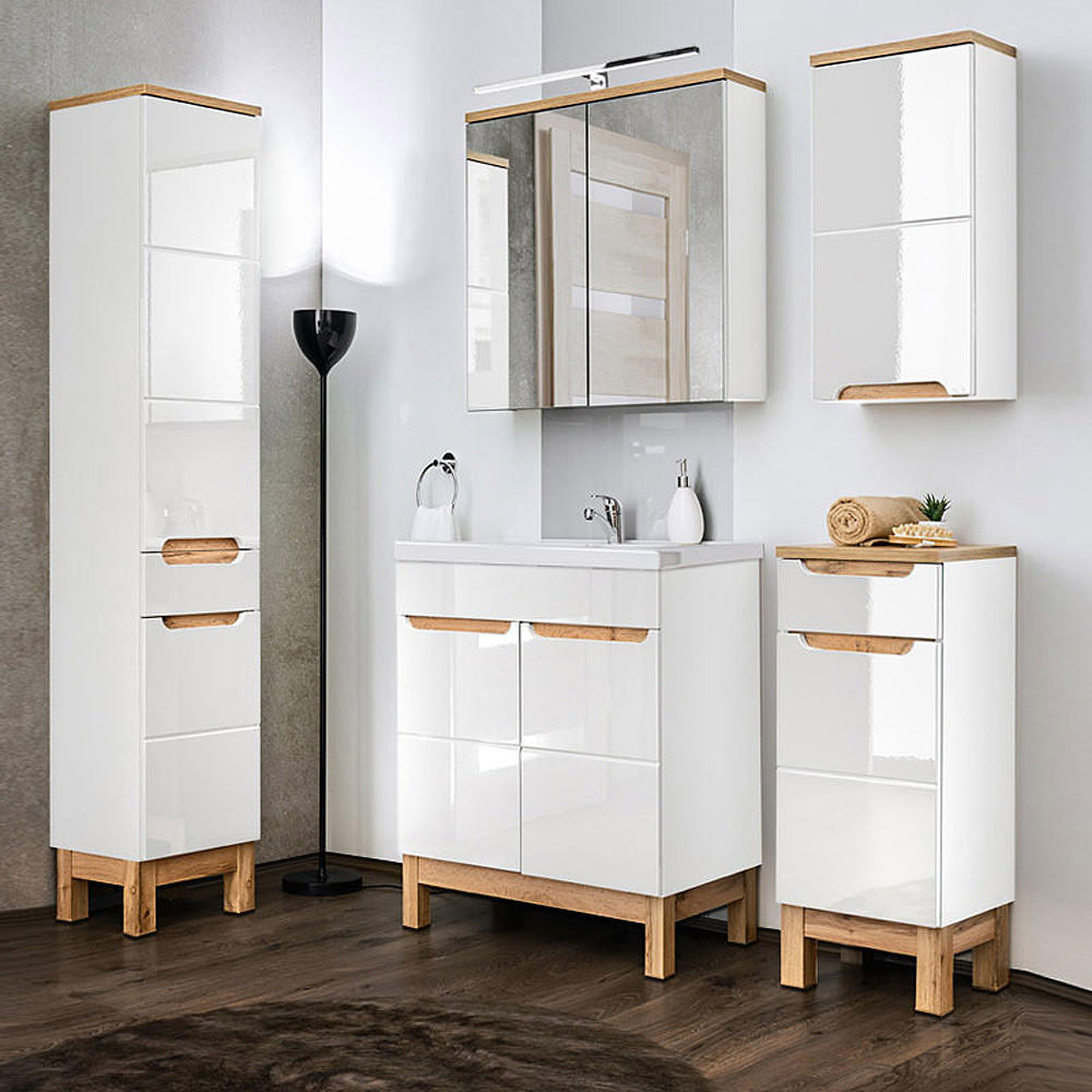 Lomado Badmöbel-Set Weiß 160x200x46 cm