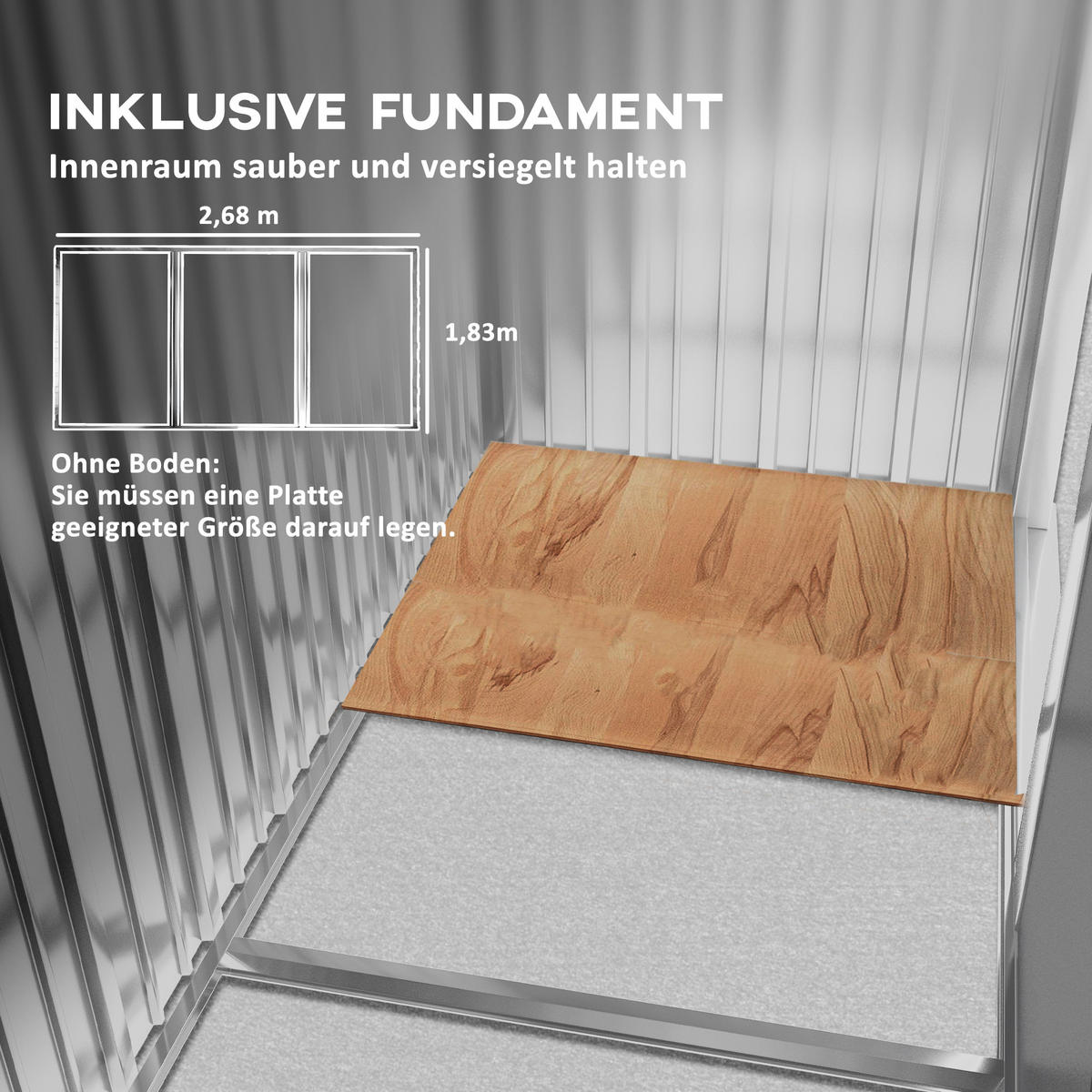 GERÄTEHAUS mit Pultdach, 4,9 m² - Braun, Metall (195/192/277cm) - Outsunny