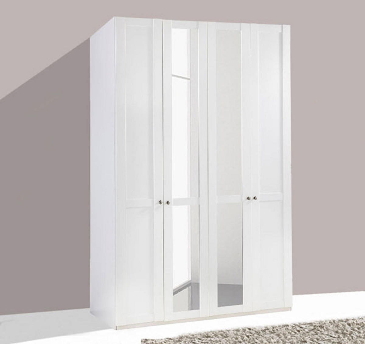 KLEIDERSCHRANK NEWPORT weiß 180 / 58 / 208cm - Weiß/Grau, Holz/Holzwerkstoff (180/208/58cm) - Wimex