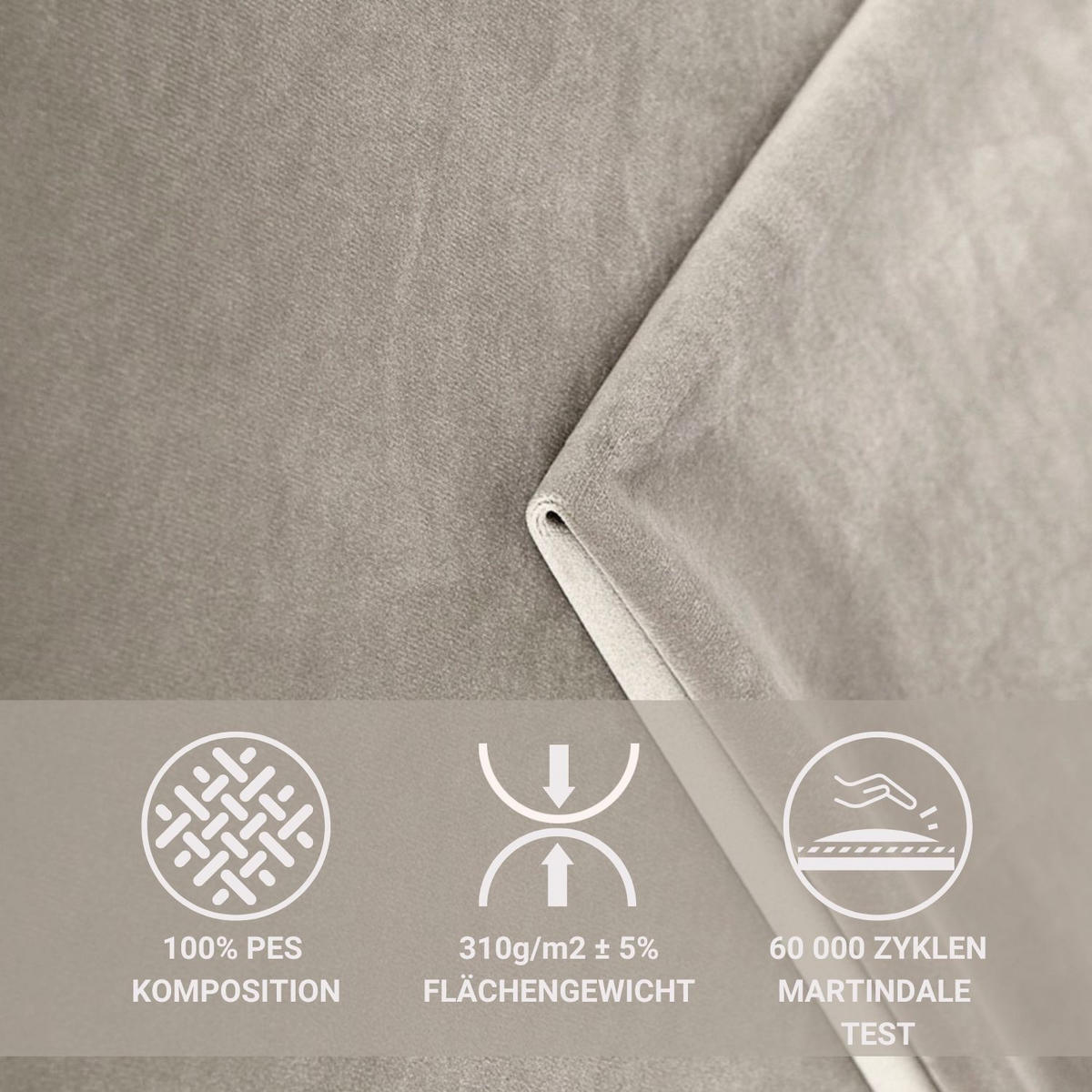 BOXSPRINGBETT Casone Taupe 160/200 cm mit Latex-Topper - Taupe/Silberfarben, Holz/Holzwerkstoff (160/200cm) - Maison de Reve