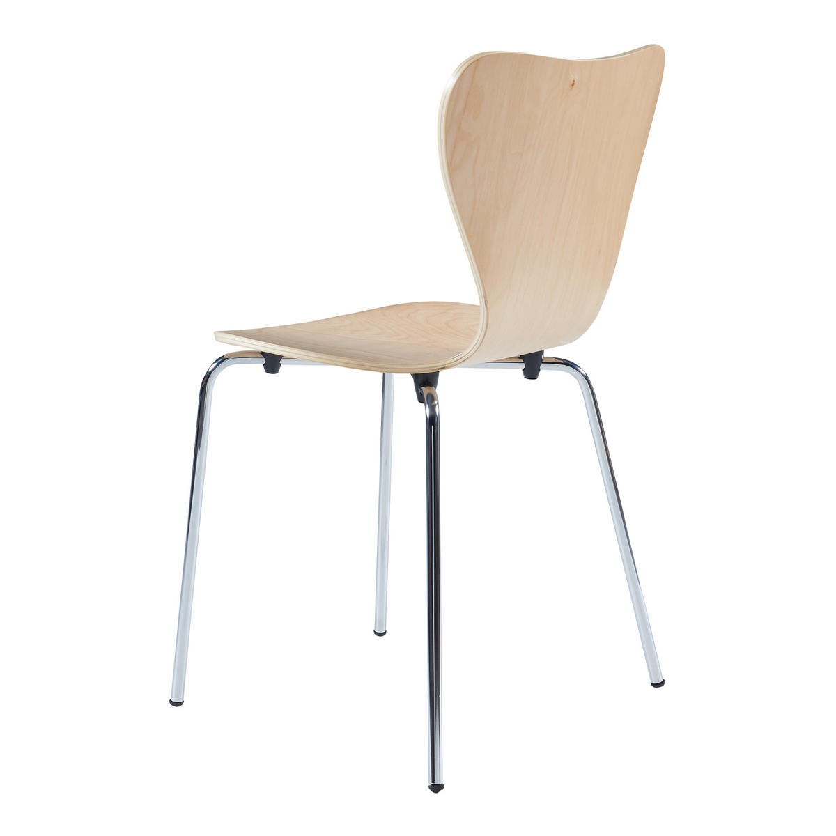ESSZIMMERSTUHL-SET 4 TLG. Essunga - Chromfarben/Birkefarben, Holz/Metall (48/80/45.5cm) - [en.casa]