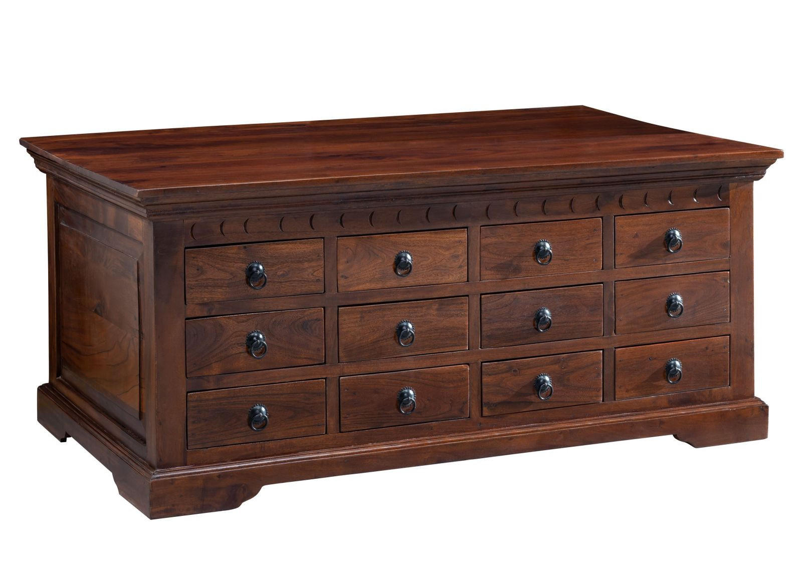 COUCHTISCH Akazie 120x70x54 nougat lackiert OXFORD #322 - Dunkelbraun, Holz (120/70/54cm) - Massivmoebel24