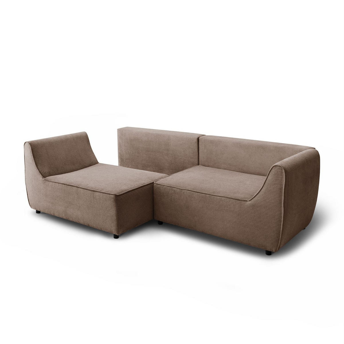 SOFA ASPEN Zweisitzer mit Schlaffunktion, Anafi 06 - Braun, Textil (267/94/95cm) - Lookway