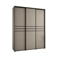 SCHWEBETÜRENSCHRANK 235,2/190/45 3-türig - Kaschmir/Schwarz, Holz/Metall (190/235.2/45cm) - MÖBEL KRYSPOL