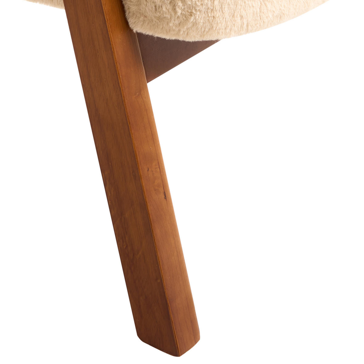 SESSEL Webpelz Beige Skei - Beige/Braun, Kunststoff (67/69/66cm) - Beliani