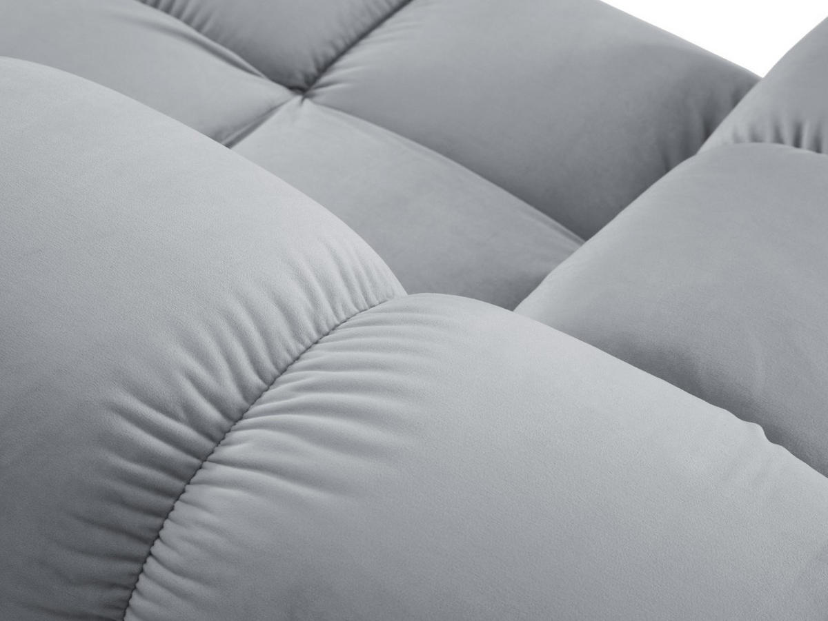 MODULARES-SOFA Bellis aus Samt hellblau 4 Sitzplätze - Hellblau, Textil (188/63/282cm) - Micadoni