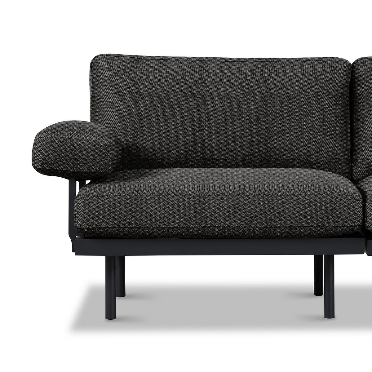 3-SITZER OUTDOOR-SOFA - Schwarz, Textil/Metall (202/80/84cm) - home24