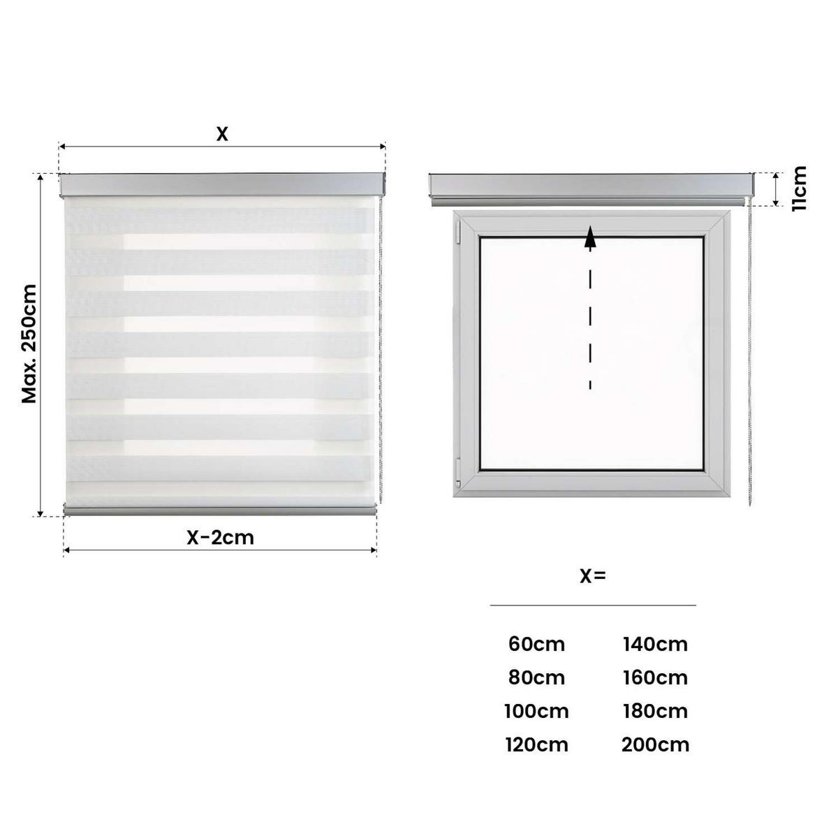 DOPPELROLLO Motorisiertes Weiß 160x250 cm - Weiß, Kunststoff (160/250cm) - STORESDECO