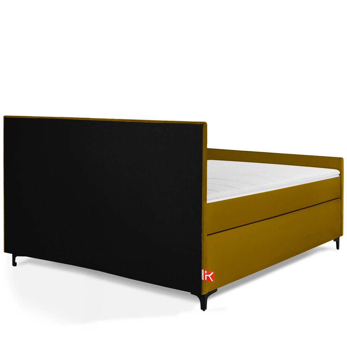 POLSTERBETT ARDEA, Gelb - Gelb/Schwarz, Holz/Holzwerkstoff (160/200cm) - KONSIMO®